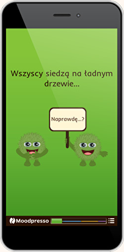 Zrzut ekranu aplikacji mobilnej Moodpresso