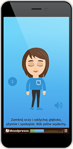 Zrzut ekranu aplikacji mobilnej Moodpresso